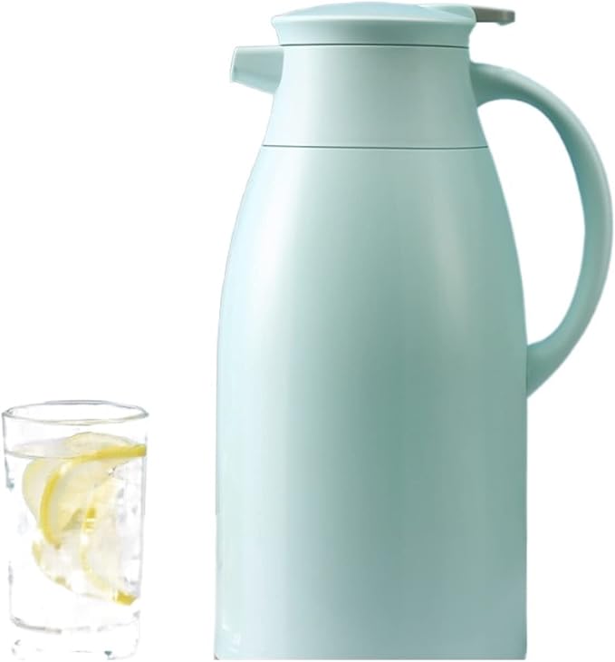 1.6L Vacuum Insulated Thermal Carafe – Glass Liner Coffee & Tea Jug, Large Capacity Hot & Cold Beverage Flask for Home, Office & Hotel