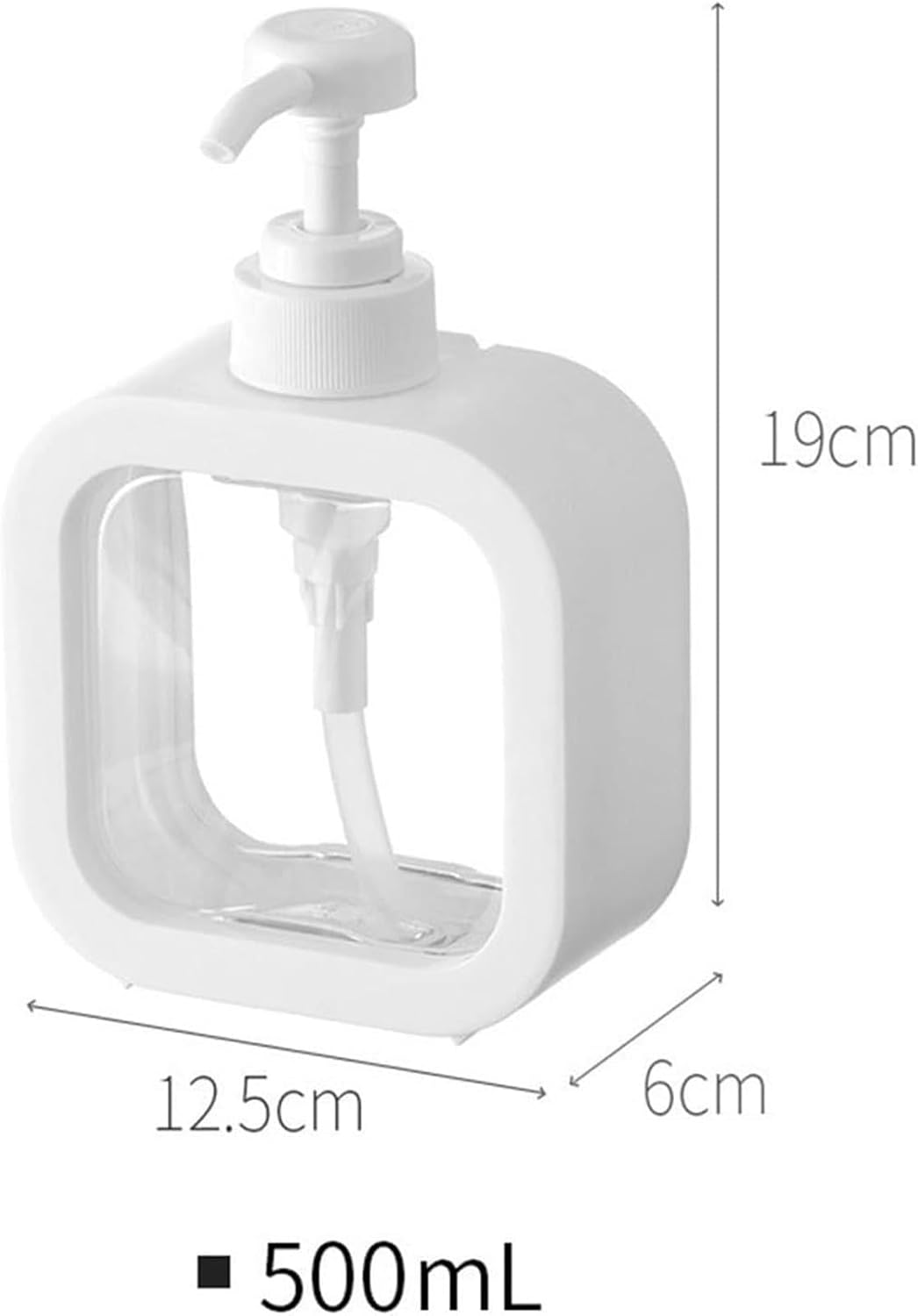 Large-Capacity Soap Dispenser Bottle – Transparent Plastic Press Bottle – Refillable Pump Container for Travel, Shampoo, Lotion, and Kitchen Dish Soap