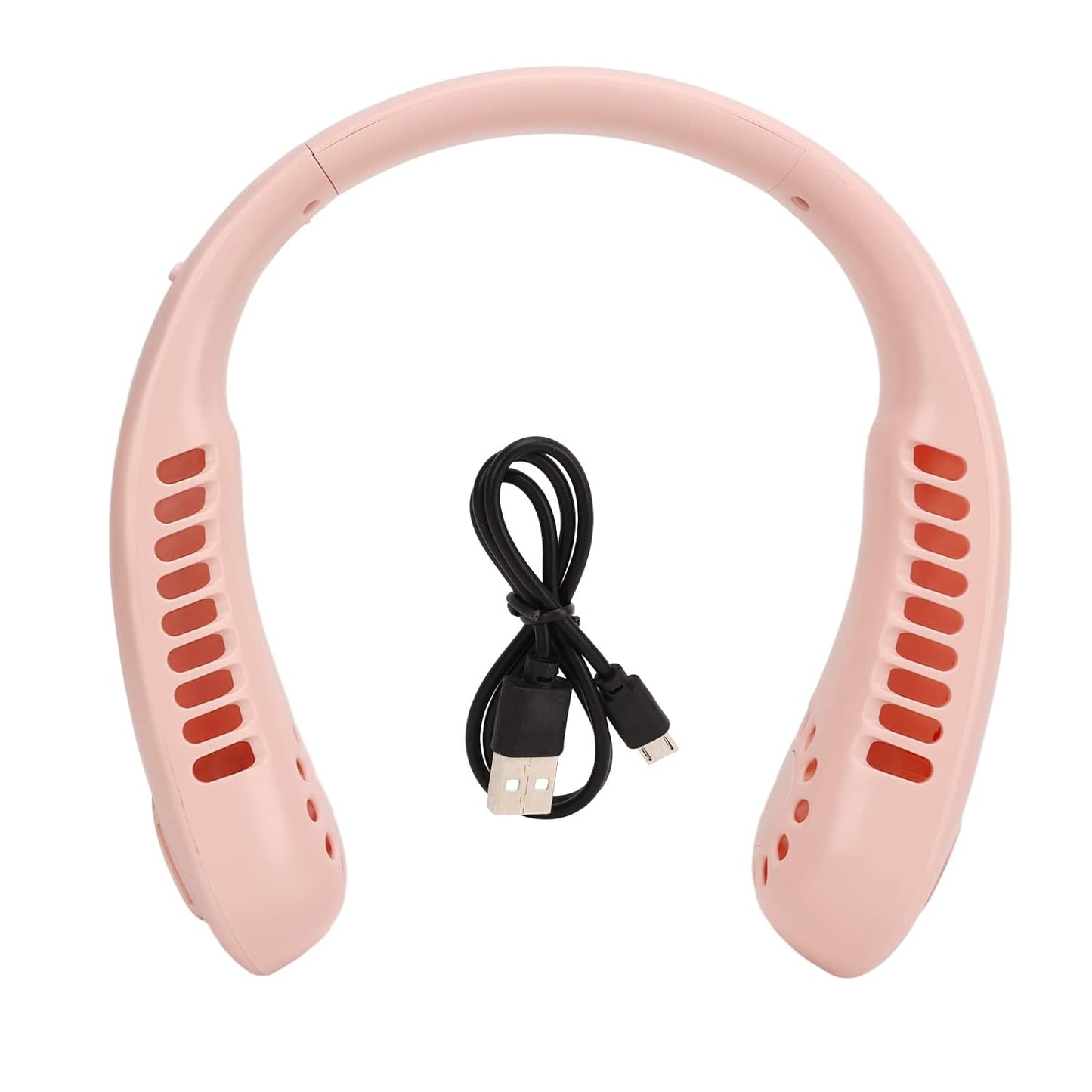 White Neck Fan USB Rechargeable – Portable Bladeless Personal Fan with 360° Airflow & 3-Speed Cooling for Travel, Office & Outdoor Use
