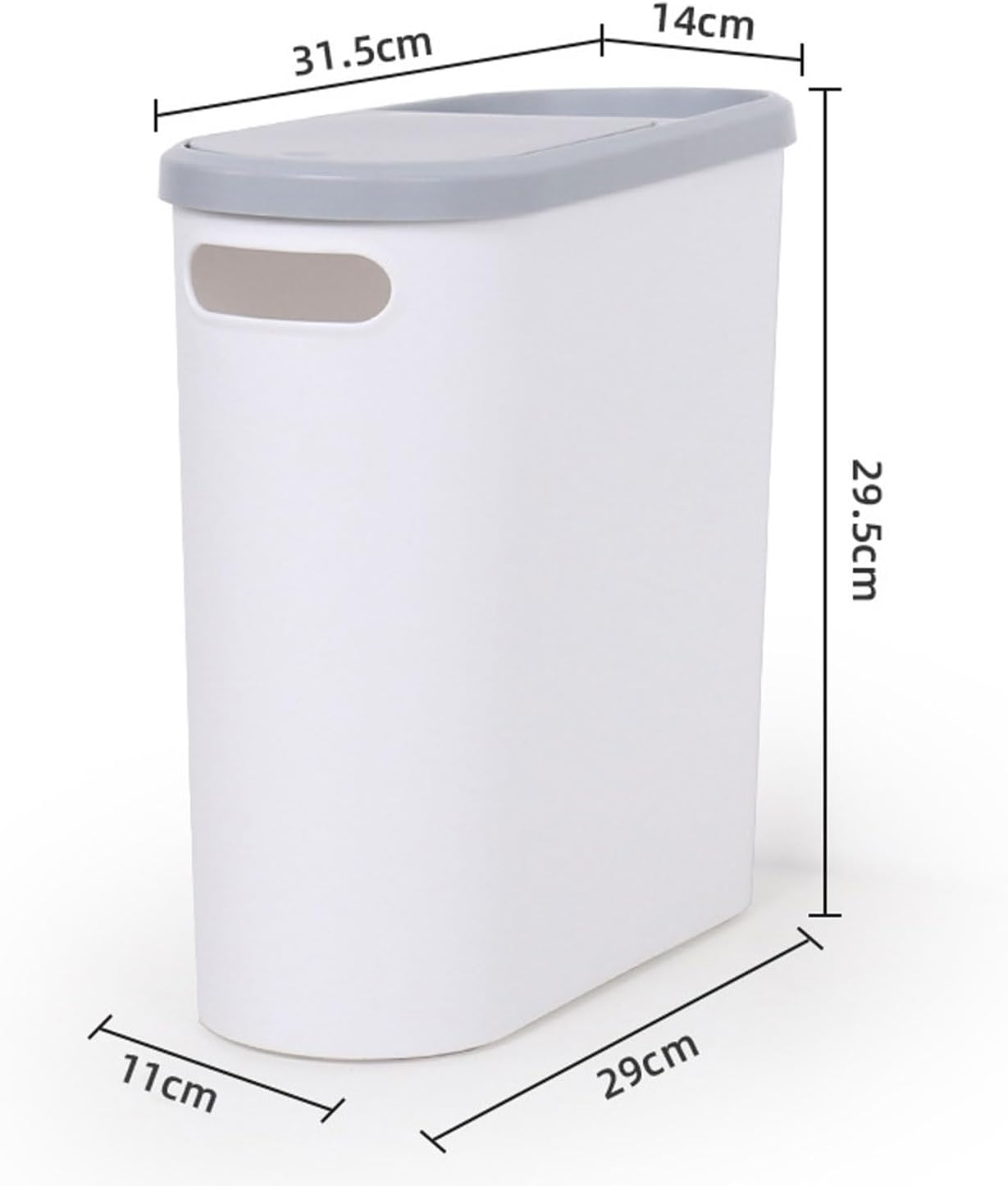 10L Press-Type Bathroom Trash Can – Slim Rectangular Garbage Bin with Pop-Up Lid – Hygienic Odor-Block Wastebasket for Toilet, Kitchen, and Bedroom