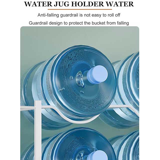 6 Gallon Water Bottle Storage Organizer - Heavy Duty Jug Holder Rack, Stackable Water Cooler Dispenser Stand for Office, Kitchen & Lobby
