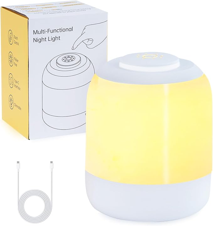 Rechargeable LED Baby Night Light – Portable Touch Dimmable Warm Bedside Lamp for Nursery, Breastfeeding, Kids & Bedroom
