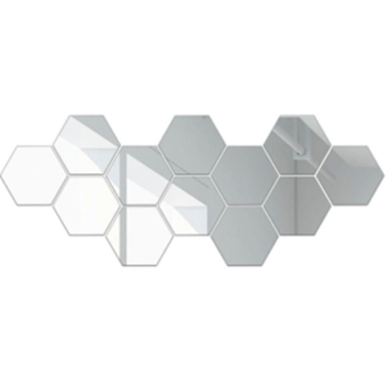 12pcs 3D Hexagon Mirror Wall Stickers – Rose Gold DIY Geometric Decals for Living Room, TV Background & Bathroom – Modern Home Wall Decor