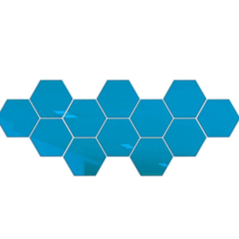 12pcs 3D Hexagon Mirror Wall Stickers – Rose Gold DIY Geometric Decals for Living Room, TV Background & Bathroom – Modern Home Wall Decor