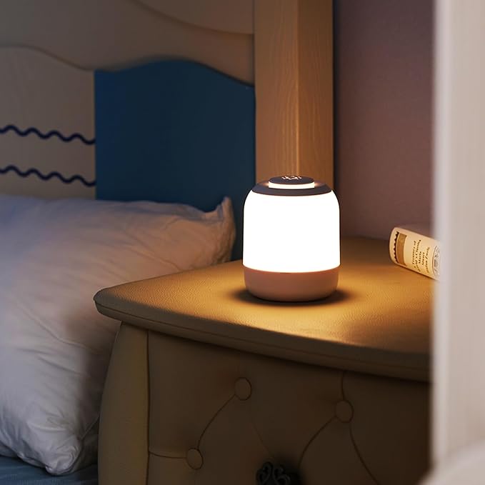 Rechargeable LED Baby Night Light – Portable Touch Dimmable Warm Bedside Lamp for Nursery, Breastfeeding, Kids & Bedroom