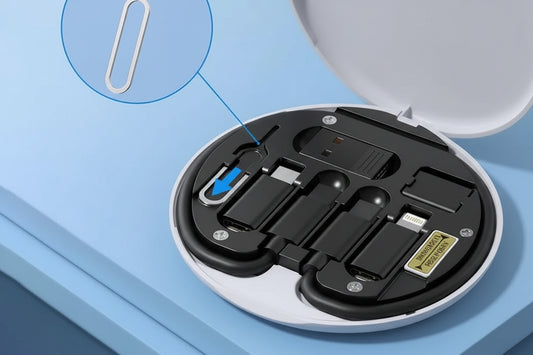 Portable Charging Cable Organizer Case – Multifunction Travel Data Cable Storage Box with USB Adapter Organizer & Tangle-Free Cord Management