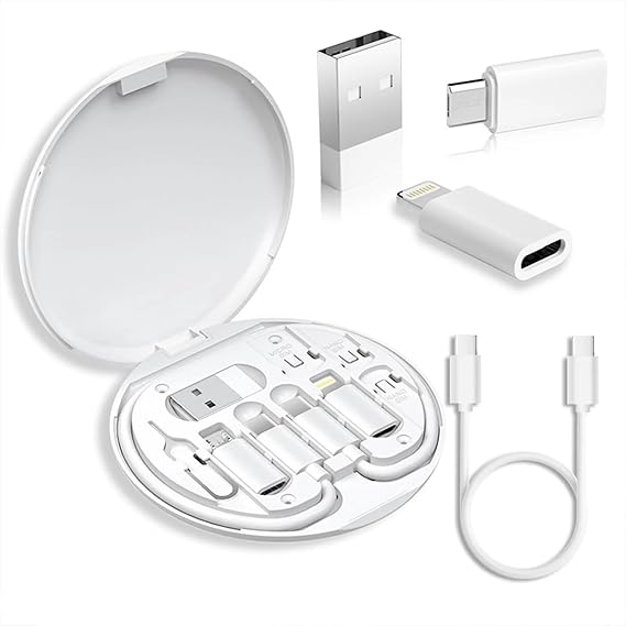 Portable Charging Cable Organizer Case – Multifunction Travel Data Cable Storage Box with USB Adapter Organizer & Tangle-Free Cord Management