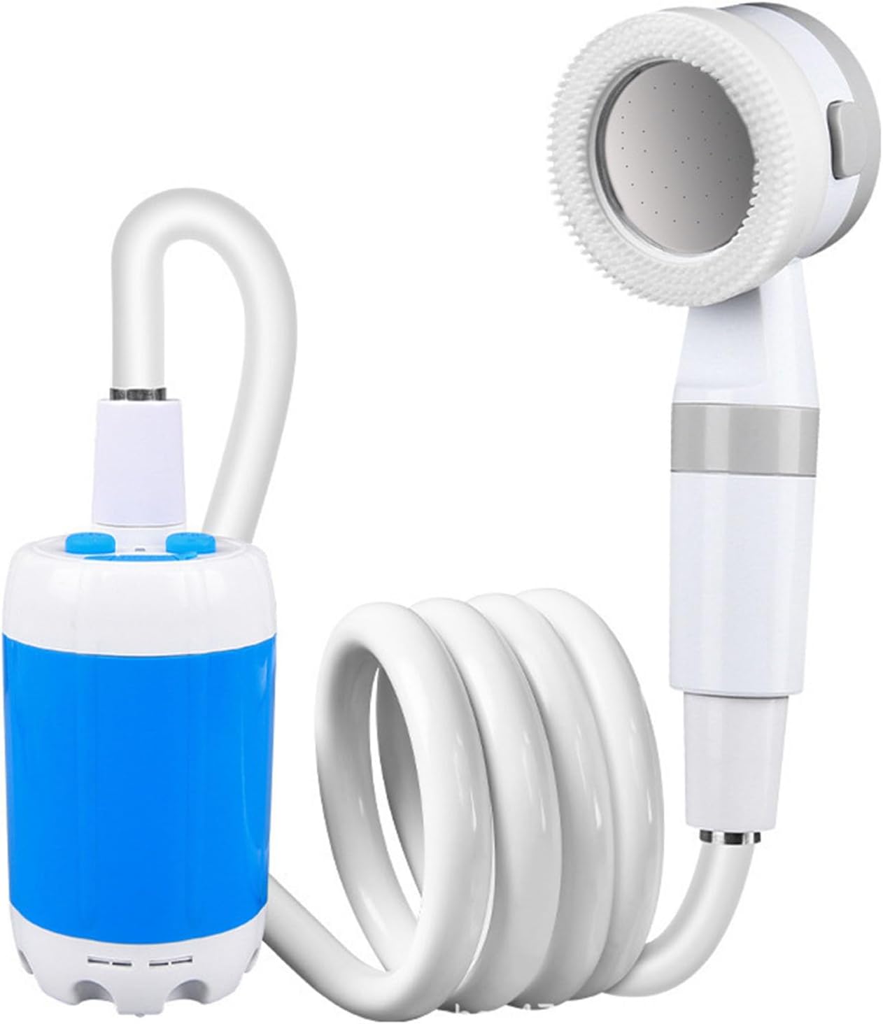 Blue basic model,Portable Camping Shower,No Need to Plug in,USB Charging Power Supply,Equipped with 6000 mAh Large Battery,Can be Used for Outdoor Shower,Outdoor Car Washing