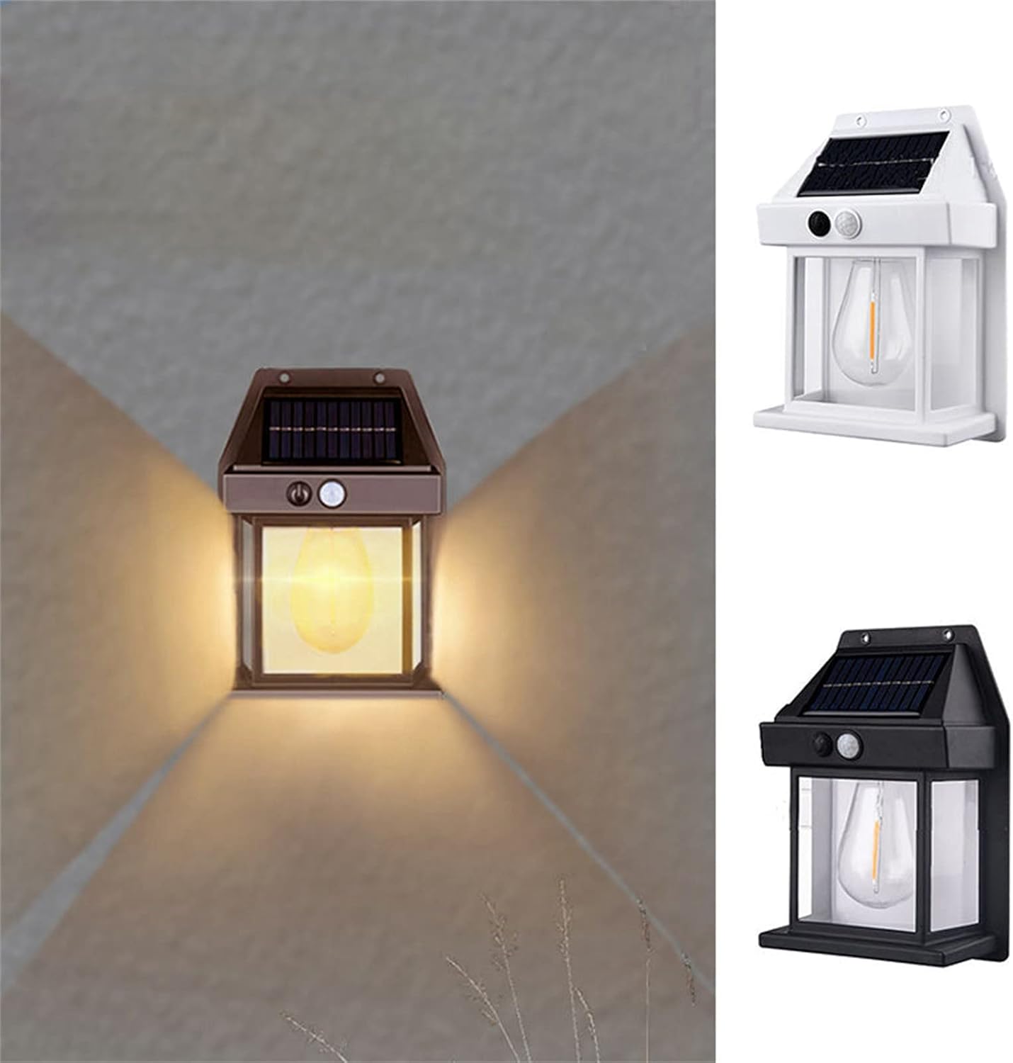 Solar Outdoor Wall Lantern – LED Motion Sensor Solar Light with Warm White Glow, 3 Lighting Modes & Waterproof Security Lamp for Porch, Fence & Garden