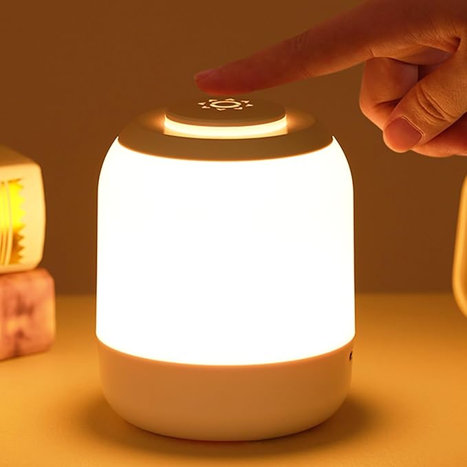 Rechargeable LED Baby Night Light – Portable Touch Dimmable Warm Bedside Lamp for Nursery, Breastfeeding, Kids & Bedroom