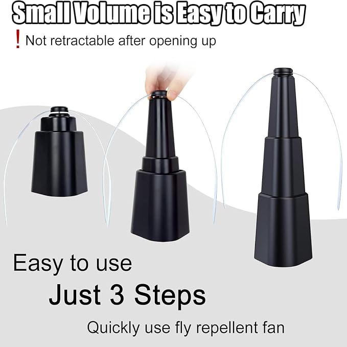 Portable Fly Repellent Table Fan – Battery Operated Food Protector with Soft Rotating Blades & Hanging Hook for Indoor & Outdoor Use