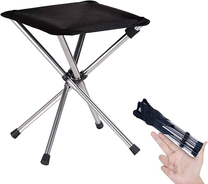 Portable Folding Camping Stool – Lightweight Compact Outdoor Chair with Carry Bag for Camping, Hiking, Fishing & Travel (27 cm / 31 cm)