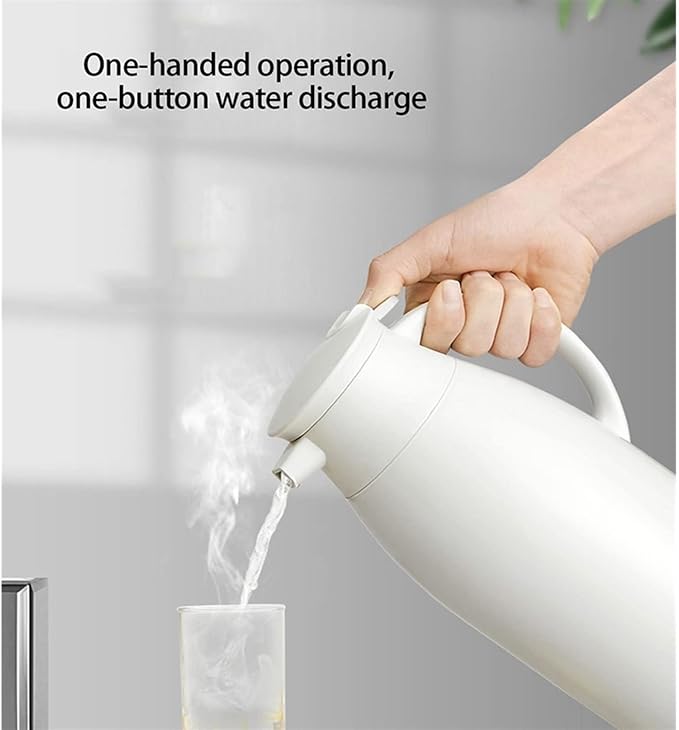 1.6L Vacuum Insulated Thermal Carafe – Glass Liner Coffee & Tea Jug, Large Capacity Hot & Cold Beverage Flask for Home, Office & Hotel