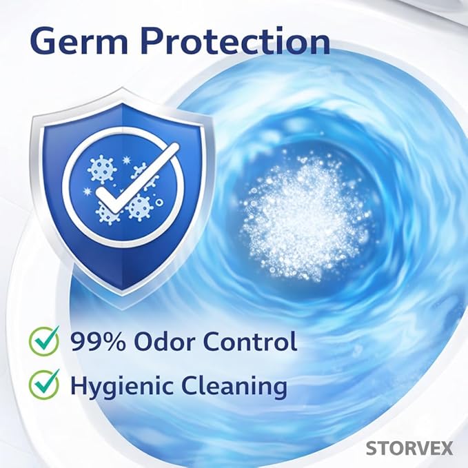 Automatic Toilet Cleaner Tablets – Pack of 10 Blue Toilet Tank Cleaning Tablets, Limescale Remover, Deodorizer & Long-Lasting Freshener, Septic Safe