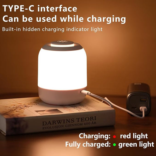 Rechargeable LED Baby Night Light – Portable Touch Dimmable Warm Bedside Lamp for Nursery, Breastfeeding, Kids & Bedroom