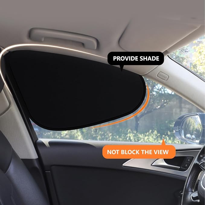 Universal Car Side Window Sunshade – Static Cling Mesh Sun Blocker, Foldable UV Protection Heat Shield for Side Windows