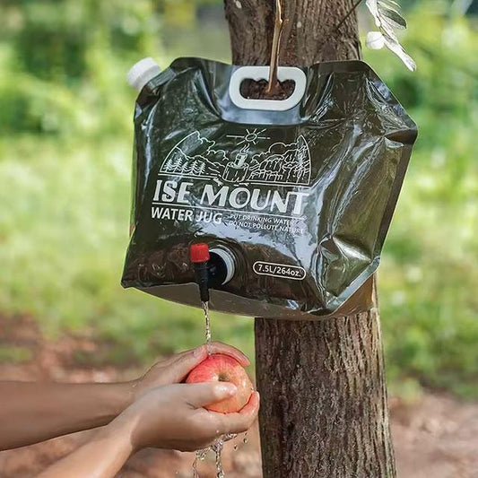7.5L Foldable Camping Water Container with Faucet – Portable BPA-Free Water Storage Bag for Hiking, Picnic, Travel & Emergency Use