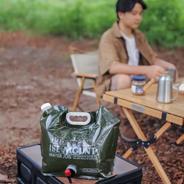 7.5L Foldable Camping Water Container with Faucet – Portable BPA-Free Water Storage Bag for Hiking, Picnic, Travel & Emergency Use