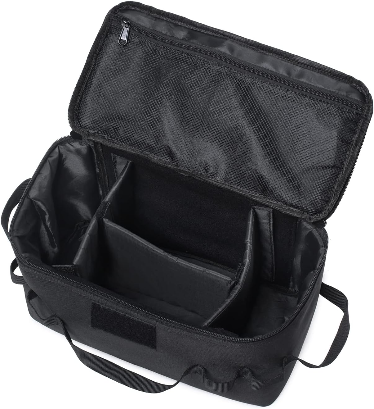 Tactical Utility Camping Tote – Heavy-Duty Cookware & Gas Tank Organizer – Modular Trunk Storage Bag with Adjustable Dividers & Shoulder Strap – Scratch-Resistant Travel Gear for Hiking & Camping