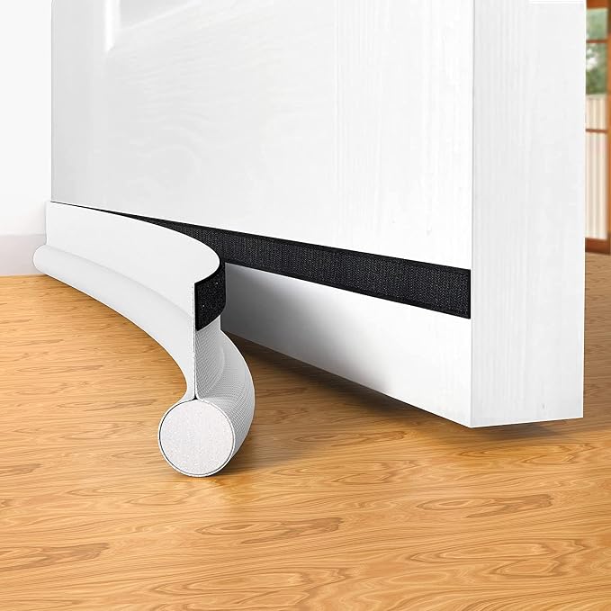 Adjustable Under Door Draft Stopper – 37 Inch Cuttable One-Sided Door Draft Blocker for Noise, Dust, Insects & Weather Protection