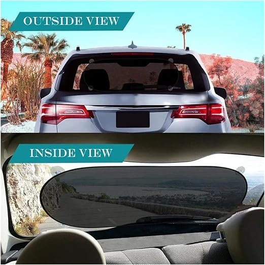 Universal Rear Car Window Sunshade – Foldable UV Protection Mesh Sun Shade with Suction Cups, 100 × 50 cm