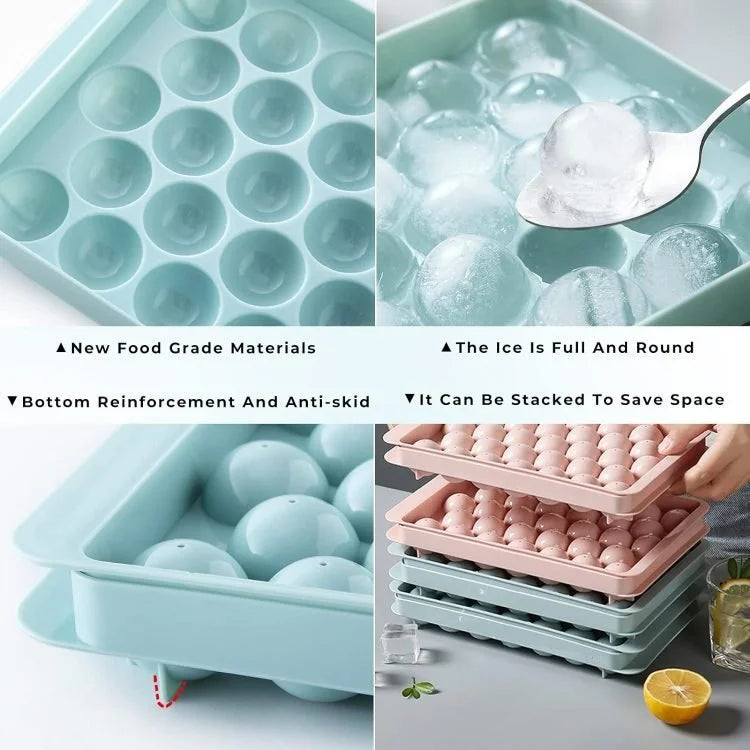 Diamond Ice Cube Tray with Lid – Plastic Ice Ball Mold for Whiskey, Cocktails & Cold Drinks