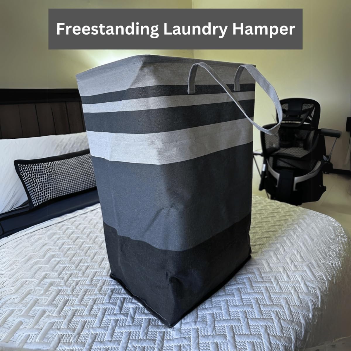75L Large Laundry Basket with Reinforced Handles – 24" Tall Durable Dirty Clothes Hamper – Collapsible Storage Bag for Home, Dorms, and Hotels