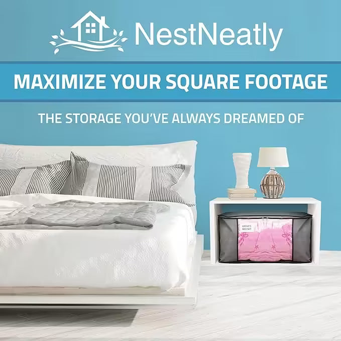 Underbed Storage Set Space-Saving Organizers for Clothes, Shoes, Blankets & More | Durable Under Bed Storage Solution