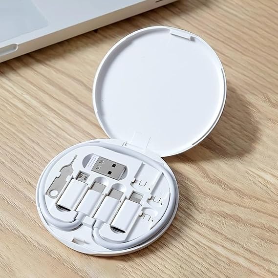 Portable Charging Cable Organizer Case – Multifunction Travel Data Cable Storage Box with USB Adapter Organizer & Tangle-Free Cord Management