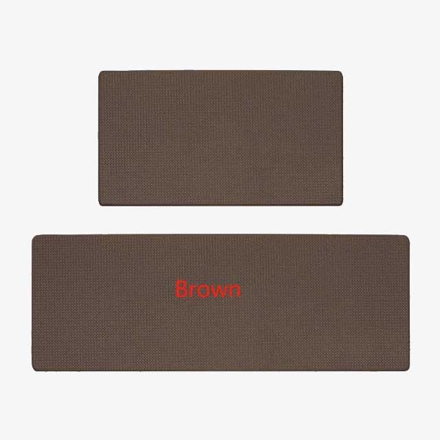 8mm Thickness Anti-Fatigue PVC Kitchen Mats 2Pcs/Set (45x75 + 45x180cm) - Waterproof, Washable Rectangular Floor Mats for Comfort and Durability