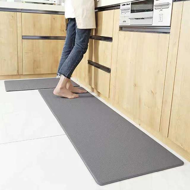 8mm Thickness Anti-Fatigue PVC Kitchen Mats 2Pcs/Set (45×75 + 45x180cm) – Waterproof, Washable Rectangular Floor Mats for Comfort and Durability