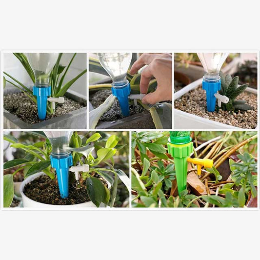 10Pcs/Set Auto Drip Irrigation Watering System – Automatic Spike Waterers for Indoor Plants & Flowers | Household Bottle Watering Solution