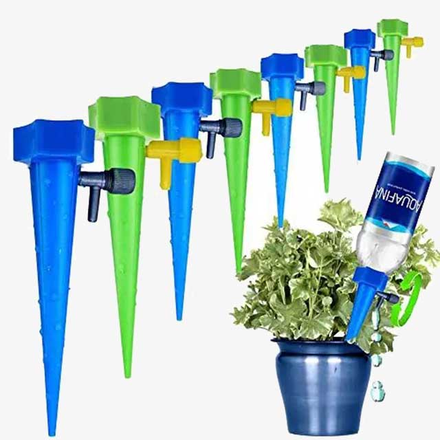 10Pcs/Set Auto Drip Irrigation Watering System – Automatic Spike Waterers for Indoor Plants & Flowers | Household Bottle Watering Solution