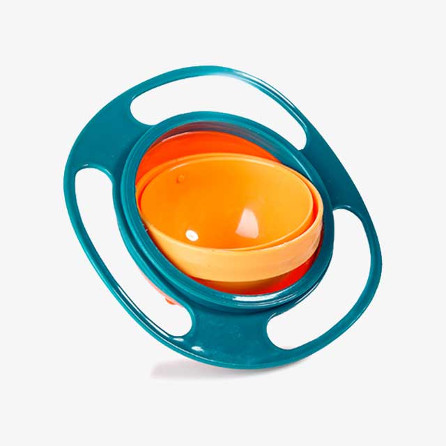 Baby Tableware Food-Grade Gyro Bowl - Spill-Proof, Non-Tip Design for Easy Feeding