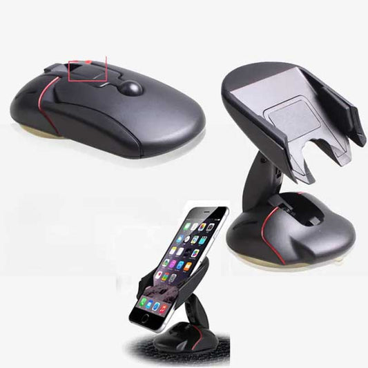 Car Mounted Universal Mouse Mobile Phone Holder - Adjustable, Secure Mount for Smartphones & GPS Devices