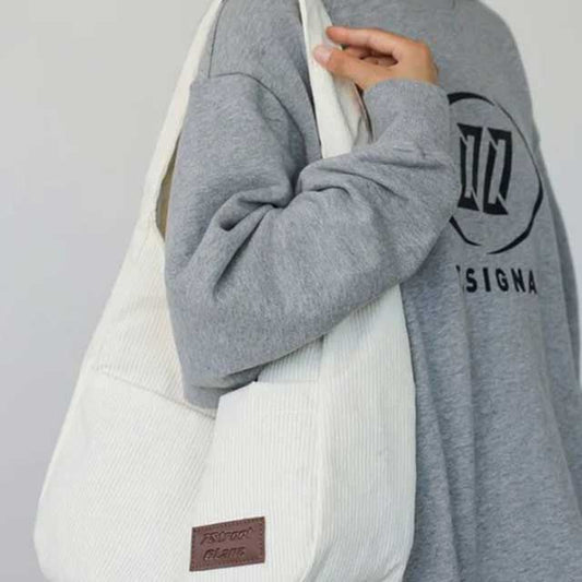 Corduroy Casual Women’s Solid Shoulder Bag – Stylish and Comfortable Everyday Handbag