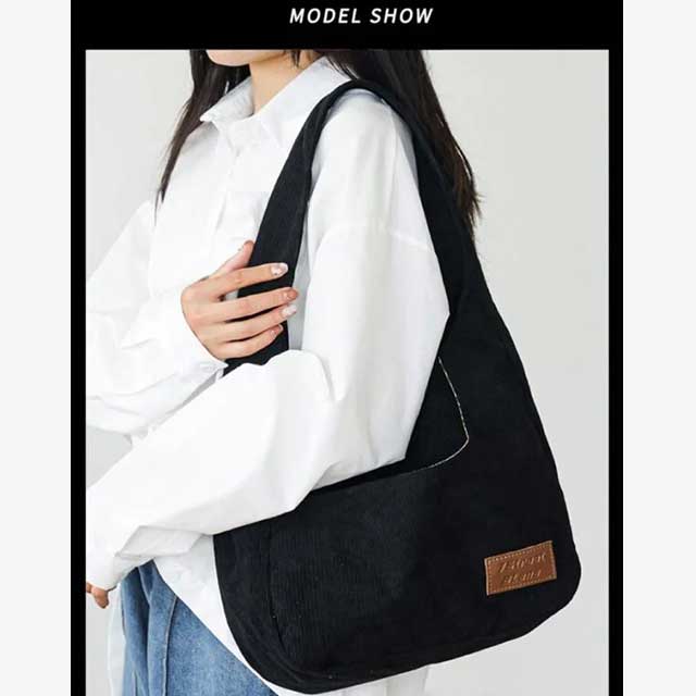 Corduroy Casual Women’s Solid Shoulder Bag – Stylish and Comfortable Everyday Handbag