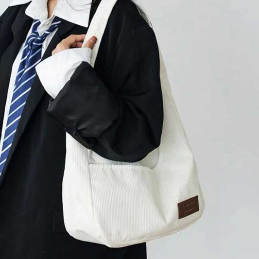 Corduroy Casual Women’s Solid Shoulder Bag – Stylish and Comfortable Everyday Handbag