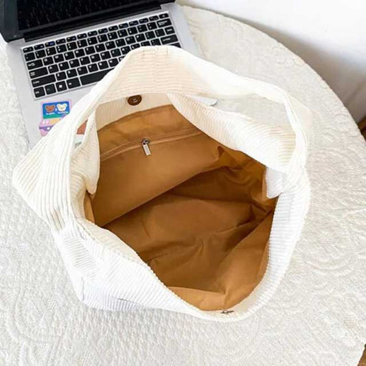 Corduroy Casual Women’s Solid Shoulder Bag – Stylish and Comfortable Everyday Handbag