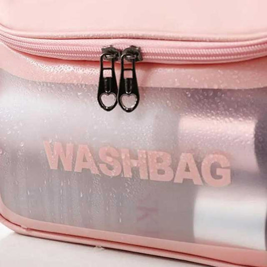 Large Capacity Portable Waterproof Transparent PVC Women Cosmetic Bag – Travel Organizer for Makeup & Toiletries