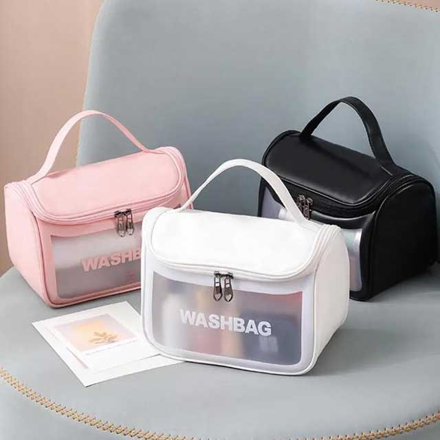 Large Capacity Portable Waterproof Transparent PVC Women Cosmetic Bag – Travel Organizer for Makeup & Toiletries