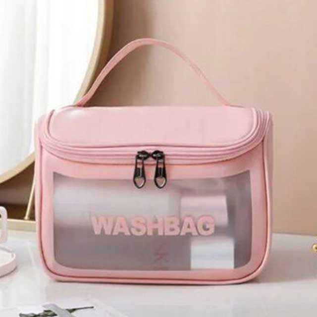 Large Capacity Portable Waterproof Transparent PVC Women Cosmetic Bag – Travel Organizer for Makeup & Toiletries