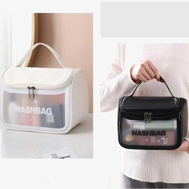 Large Capacity Portable Waterproof Transparent PVC Women Cosmetic Bag – Travel Organizer for Makeup & Toiletries