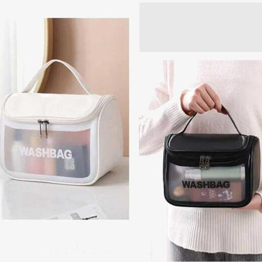 Large Capacity Portable Waterproof Transparent PVC Women Cosmetic Bag – Travel Organizer for Makeup & Toiletries