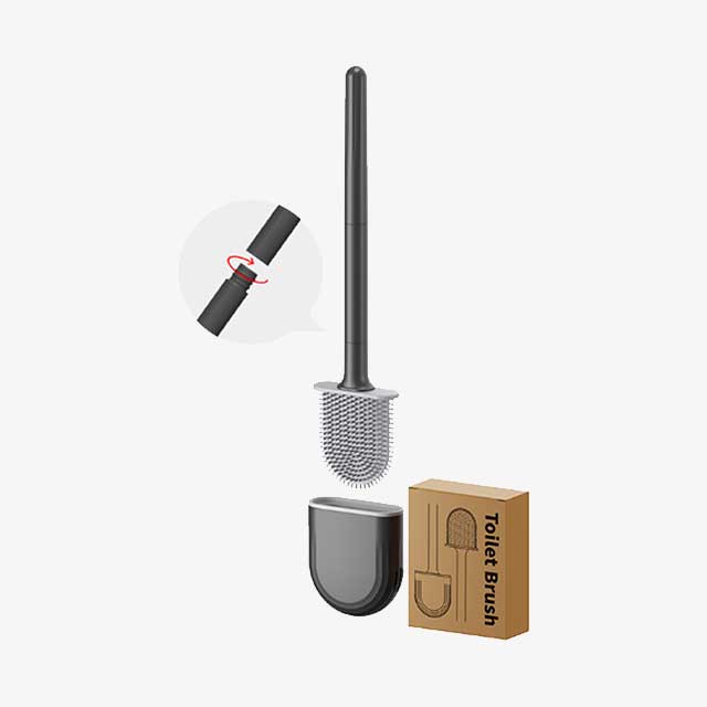 فرشاة تنظيف المرحاض المصنوعة من السيليكون والقابلة للفصل - فرشاة تنظيف صحية ومتينة وسهلة التنظيف