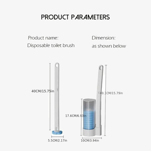 Disposable Toilet Brush Set with Replaceable Heads – Hygienic, Convenient Cleaning for Bathroom