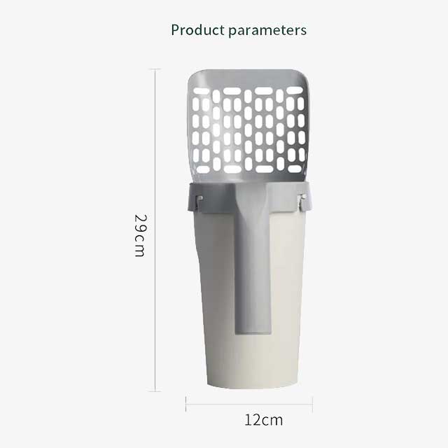 Grey Self-Cleaning Cat Litter Scoop – Effortless, Hygienic Litter Management Tool