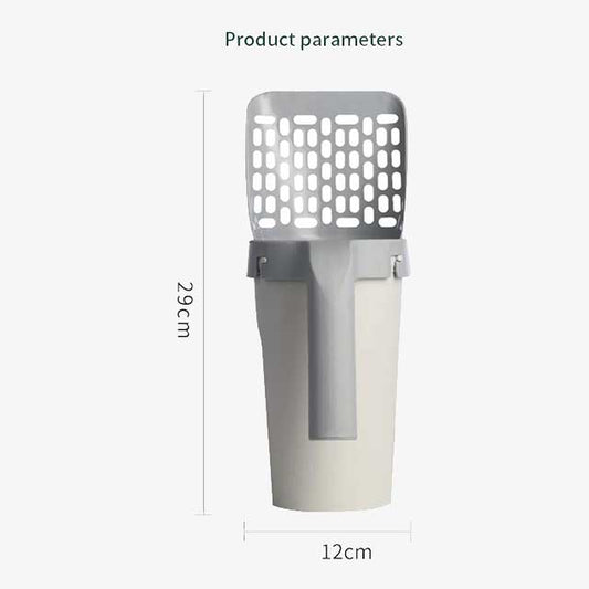 Grey Self-Cleaning Cat Litter Scoop – Effortless, Hygienic Litter Management Tool