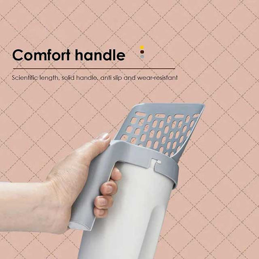 Grey Self-Cleaning Cat Litter Scoop – Effortless, Hygienic Litter Management Tool