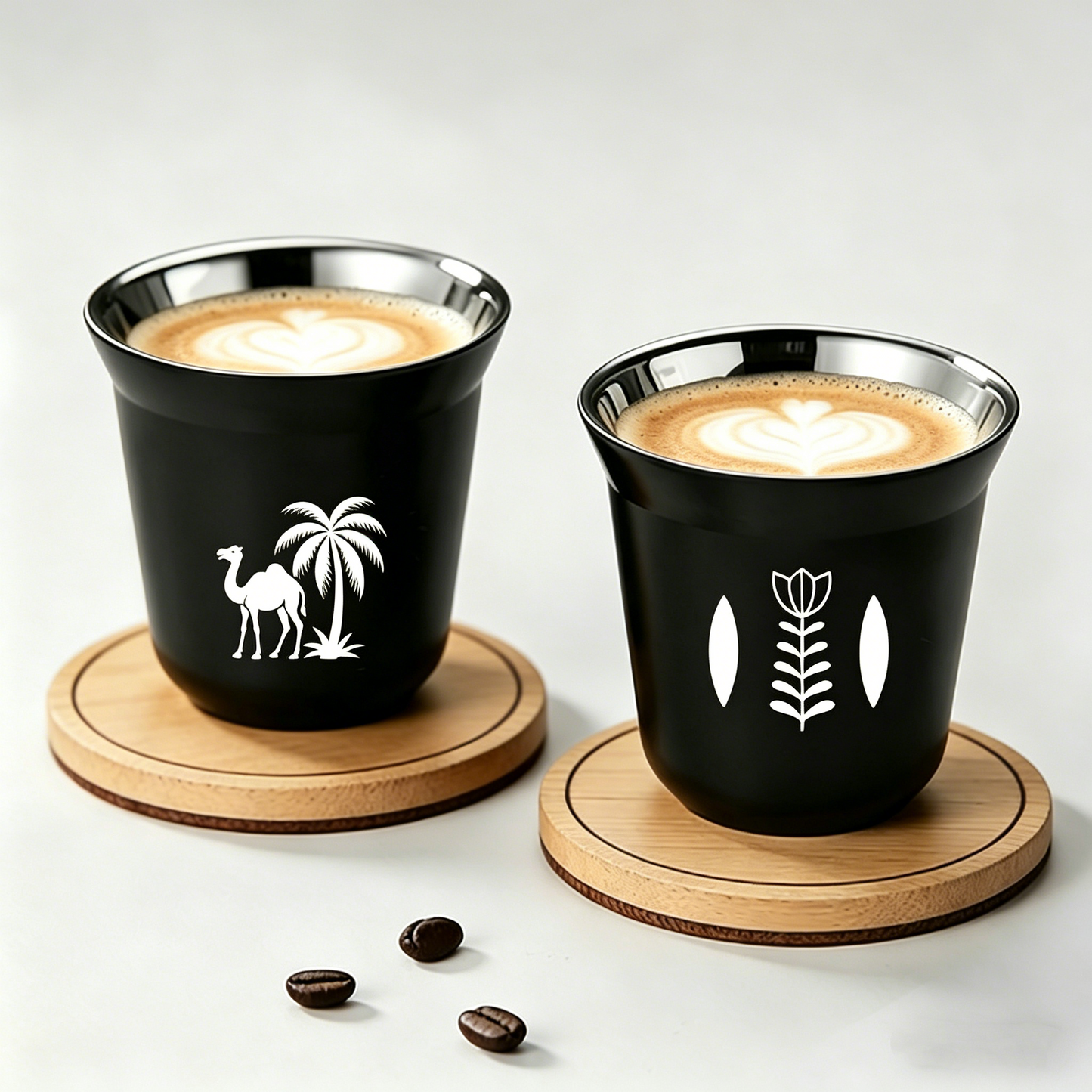 304 Stainless Steel Arabic Qahwa Cup – Double Wall Insulated Coffee Cup for Arabic Coffee, Espresso & Tea, Reusable Middle Eastern Mug